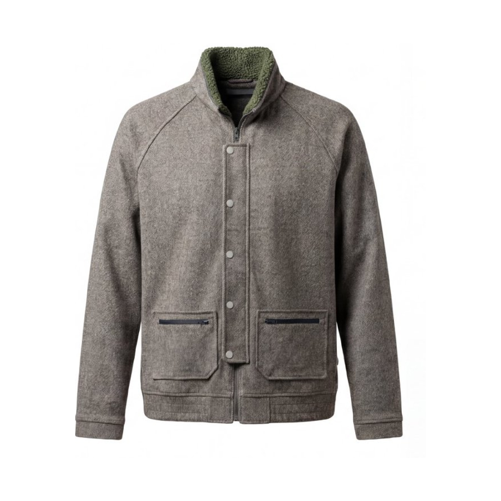 Men's Wool Shell Sherpa Lining Warm Jacket