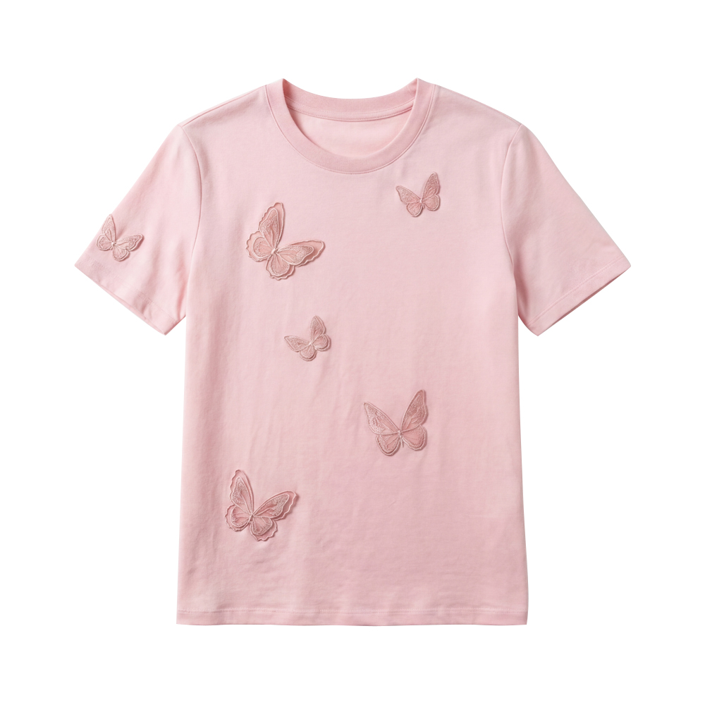 Women's Cotton Butterfly Short Sleeve T-Shirt